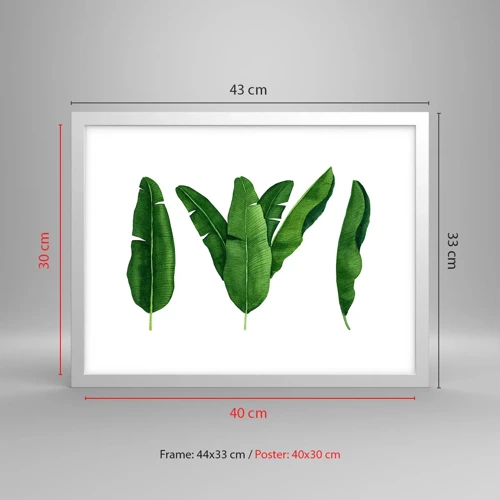 Plagát v bielom ráme - Zelená symetria - 40x30 cm