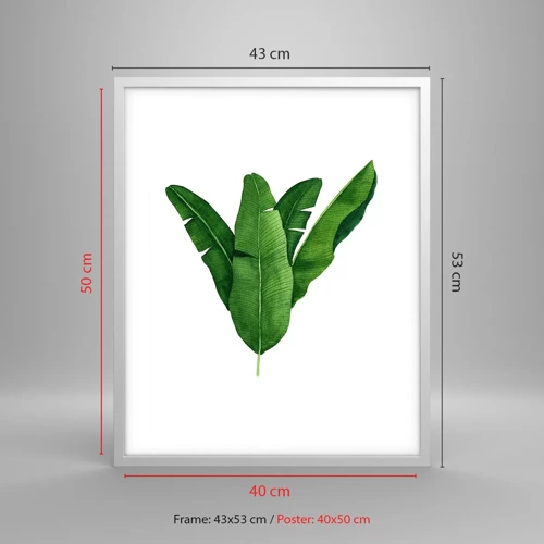 Plagát v bielom ráme - Zelená symetria - 40x50 cm