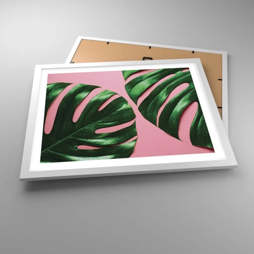 Plagát v bielom ráme - Zelené rendez-vous - 50x40 cm