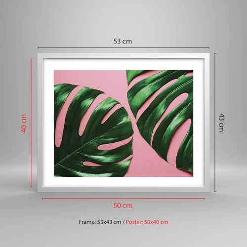 Plagát v bielom ráme - Zelené rendez-vous - 50x40 cm