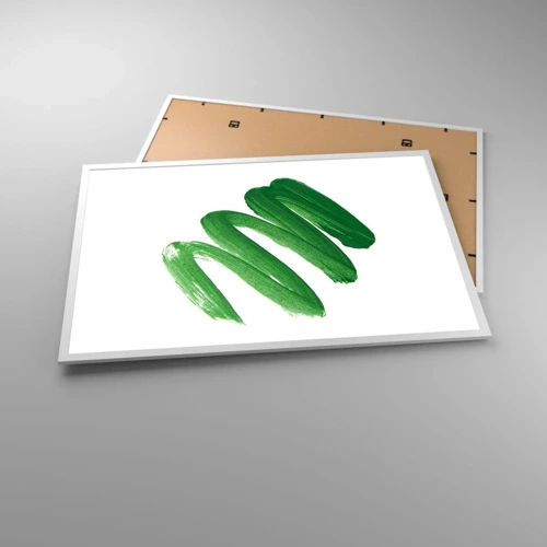 Plagát v bielom ráme - Zelený žart - 91x61 cm