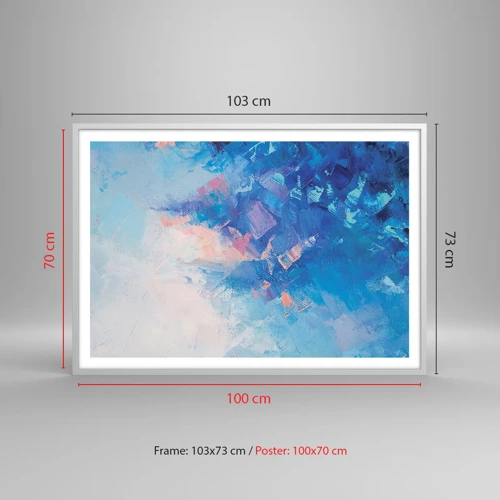 Plagát v bielom ráme - Zimná abstrakcia - 100x70 cm