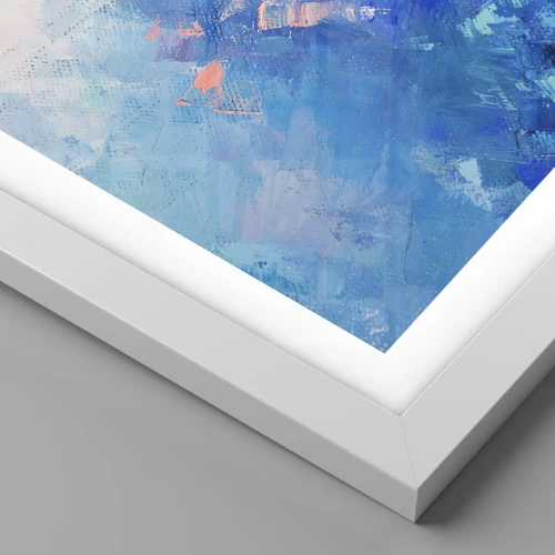 Plagát v bielom ráme - Zimná abstrakcia - 50x40 cm