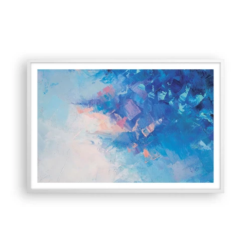 Plagát v bielom ráme - Zimná abstrakcia - 91x61 cm