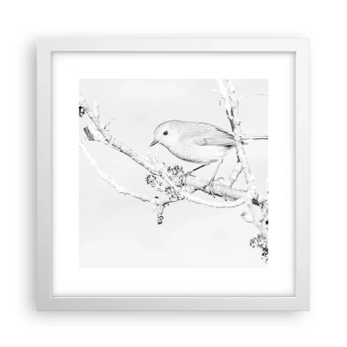 Plagát v bielom ráme - Zimné ráno - 30x30 cm