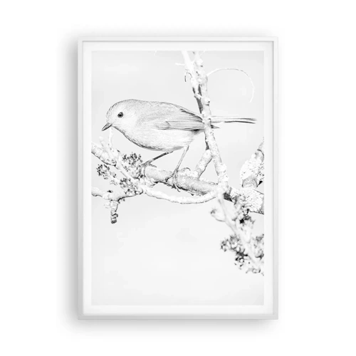 Plagát v bielom ráme - Zimné ráno - 70x100 cm
