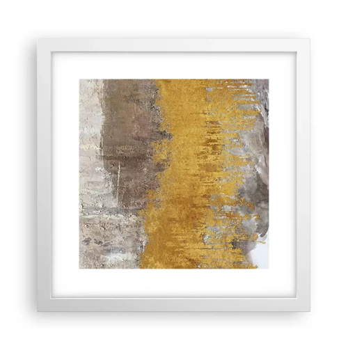 Plagát v bielom ráme - Zlatistý závan - 30x30 cm