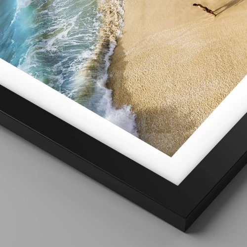 Plagát v čiernom ráme - A potom slnko, pláž… - 91x61 cm