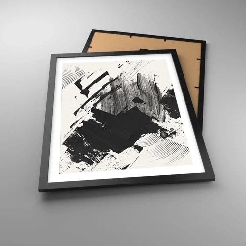 Plagát v čiernom ráme - Abstrakcia – expresia čiernej - 40x50 cm
