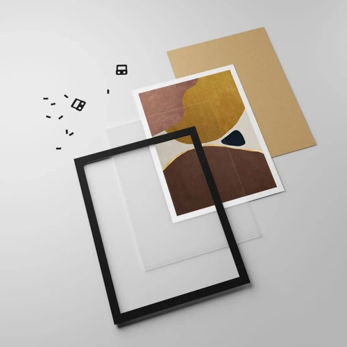 Plagát v čiernom ráme - Abstrakcia – miesto v priestore - 40x50 cm