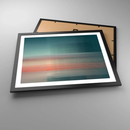 Plagát v čiernom ráme - Abstrakcia: vlny svetla - 50x40 cm