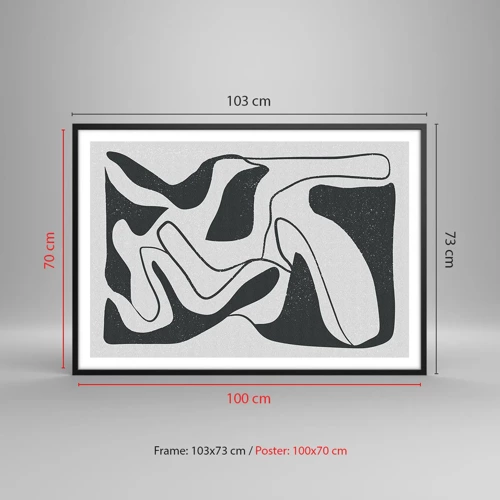 Plagát v čiernom ráme - Abstraktná hra v labyrinte - 100x70 cm