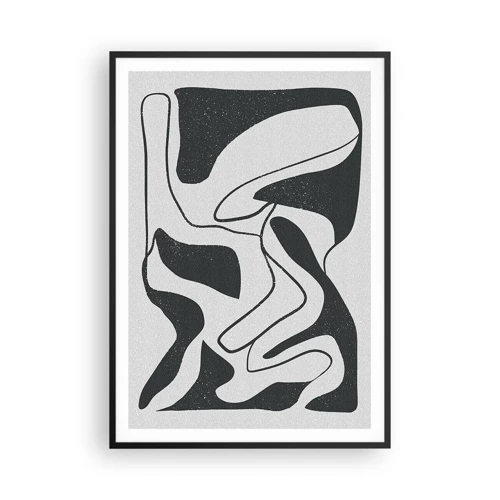 Plagát v čiernom ráme - Abstraktná hra v labyrinte - 70x100 cm