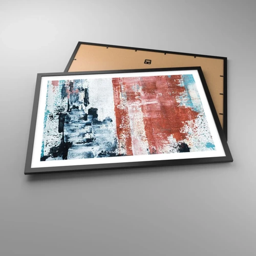 Plagát v čiernom ráme - Abstraktné pol na pol - 70x50 cm