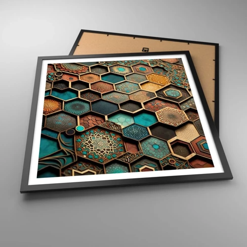 Plagát v čiernom ráme - Arabské ornamenty – variácia - 60x60 cm