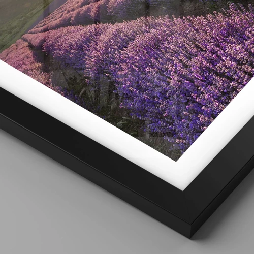 Plagát v čiernom ráme - Aróma vo fialovej - 30x30 cm