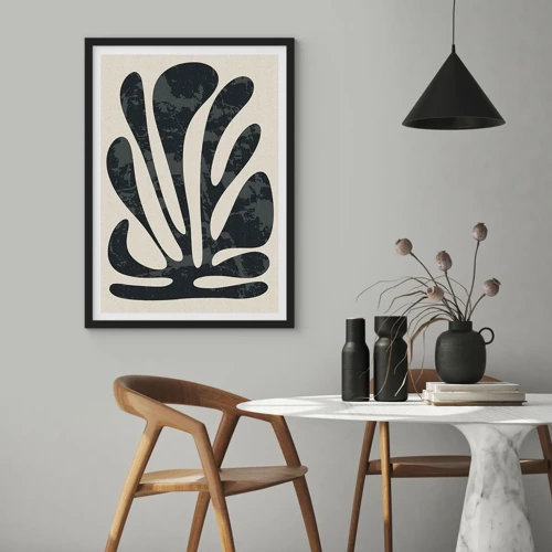 Plagát v čiernom ráme Arttor 50x70 cm - Mnohoprstá abstrakcia - Minimalizmus, Boho, Botanický, biela,  Čierna, Zvislý, P2BPA50x70-6198