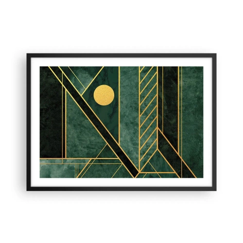 Plagát v čiernom ráme Arttor 70x50 cm - Dynamika zlata a lazuritu - Abstrakcia, Umenie, Geometrický Vzor, Fľaša Zelená, Moderné Umenie, Do obývacej izby, Do spálne, Čierna, Zelená, Vodorovné, P2BAA70x50-4797