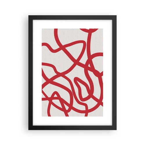 Plagát v čiernom ráme - Červené na bielom - 30x40 cm