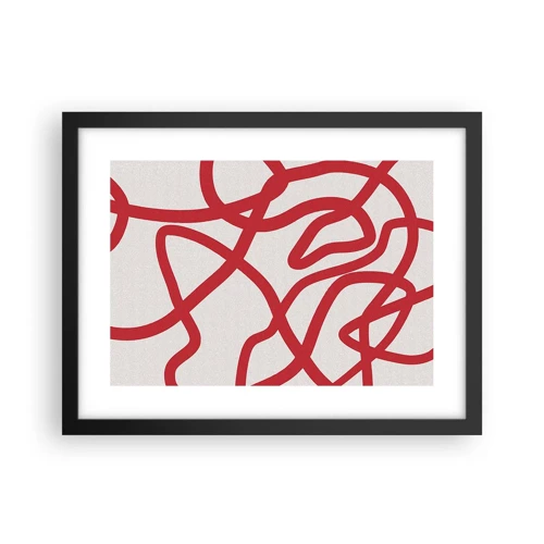 Plagát v čiernom ráme - Červené na bielom - 40x30 cm