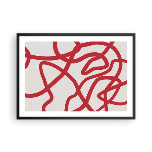 Plagát v čiernom ráme - Červené na bielom - 70x50 cm