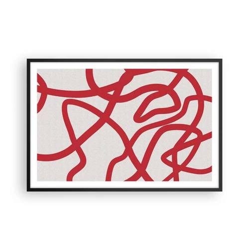 Plagát v čiernom ráme - Červené na bielom - 91x61 cm