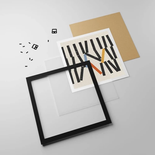 Plagát v čiernom ráme - Domino – kompozícia - 30x30 cm
