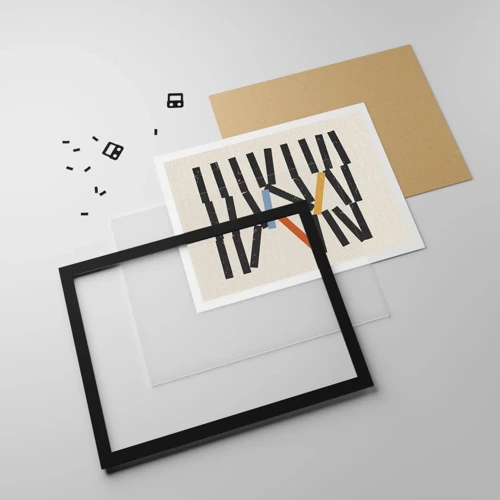 Plagát v čiernom ráme - Domino – kompozícia - 70x50 cm