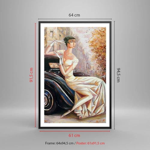 Plagát v čiernom ráme - Elegancia v retro štýle - 61x91 cm