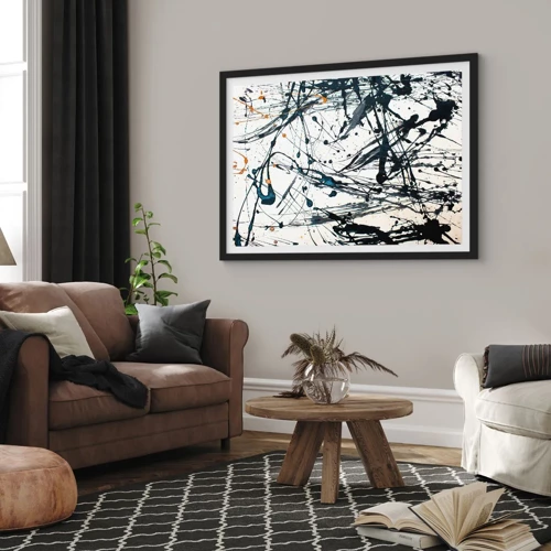 Plagát v čiernom ráme - Expresionistická abstrakcia - 91x61 cm