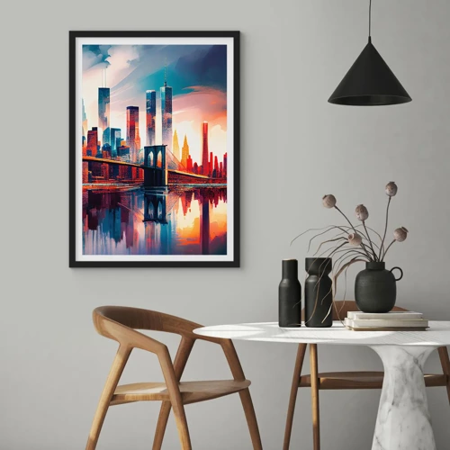 Plagát v čiernom ráme - Famózny New York - 30x40 cm