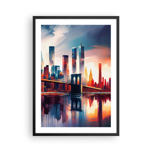 Plagát v čiernom ráme - Famózny New York - 50x70 cm