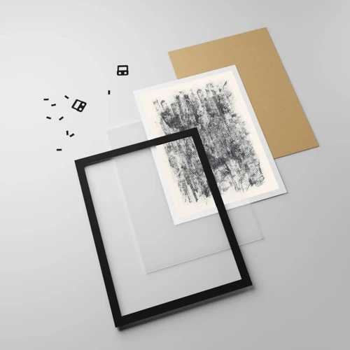 Plagát v čiernom ráme - Hmlistá kompozícia - 70x100 cm