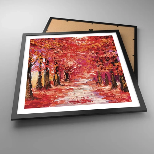 Plagát v čiernom ráme - Jesenná impresia - 50x50 cm
