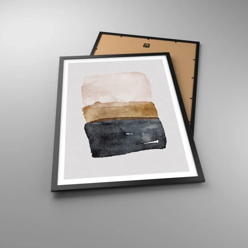 Plagát v čiernom ráme - Kompozícia zemitých farieb - 50x70 cm