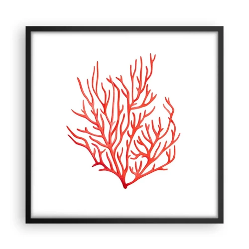 Plagát v čiernom ráme - Koralový filigrán - 50x50 cm