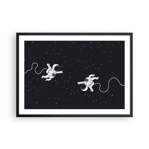Plagát v čiernom ráme - Kozmický tanec - 70x50 cm