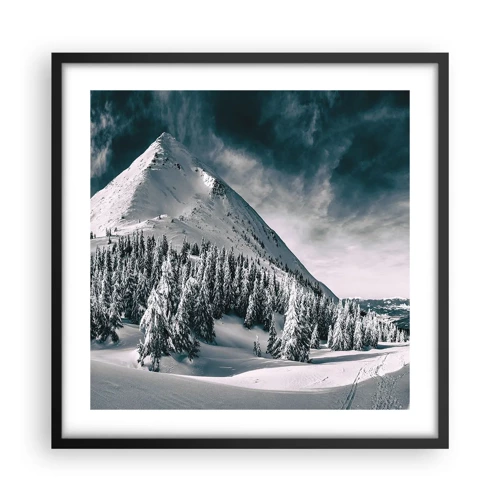 Plagát v čiernom ráme - Krajina snehu a ľadu - 50x50 cm