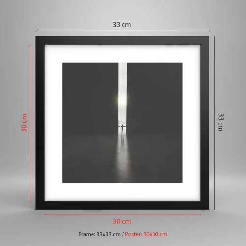 Plagát v čiernom ráme - Krok k svetlej budúcnosti - 30x30 cm