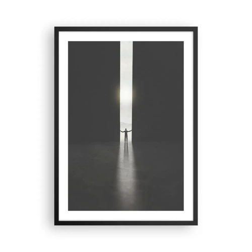 Plagát v čiernom ráme - Krok k svetlej budúcnosti - 50x70 cm