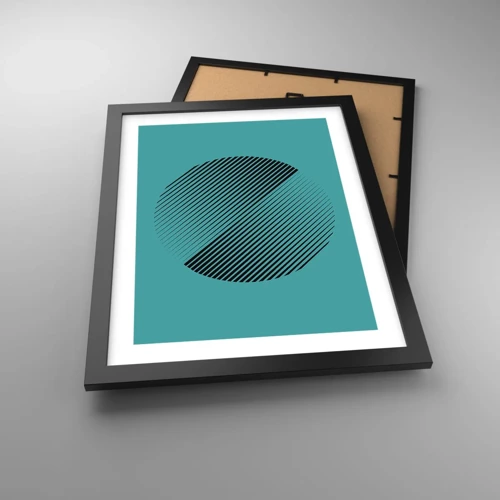 Plagát v čiernom ráme - Kruh – geometrická variácia - 30x40 cm