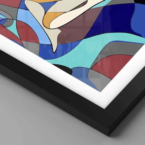Plagát v čiernom ráme - Kubistický akt - 50x40 cm