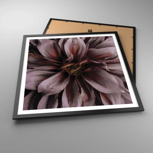 Plagát v čiernom ráme - Kvetinové srdce - 60x60 cm