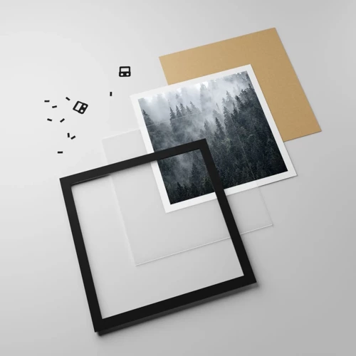Plagát v čiernom ráme - Lesné svitania - 30x30 cm