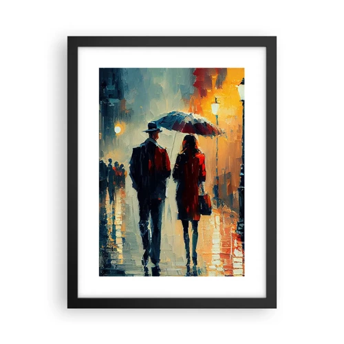 Plagát v čiernom ráme - Mestská love story - 30x40 cm