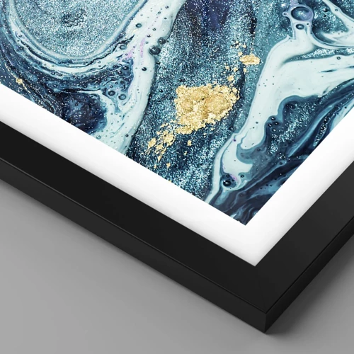 Plagát v čiernom ráme - Modrý vír - 91x61 cm