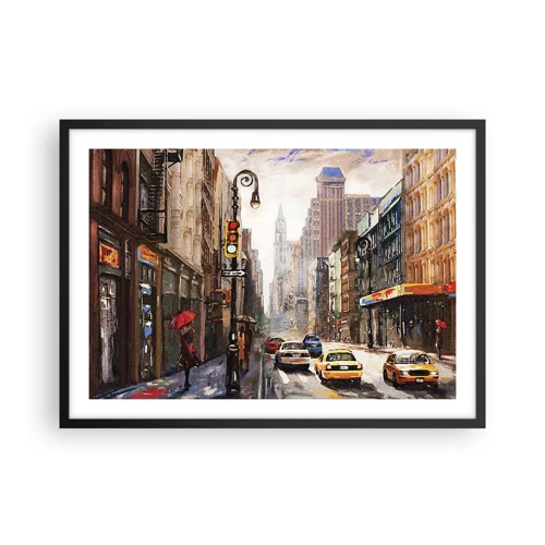 Plagát v čiernom ráme - New York – farebný aj v daždi - 70x50 cm