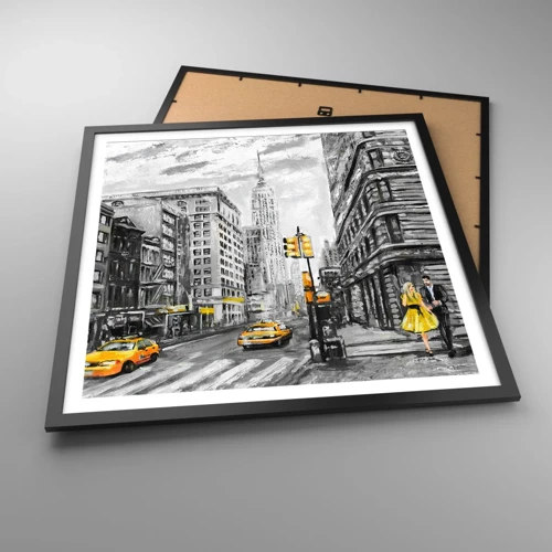 Plagát v čiernom ráme - Newyorský príbeh - 60x60 cm