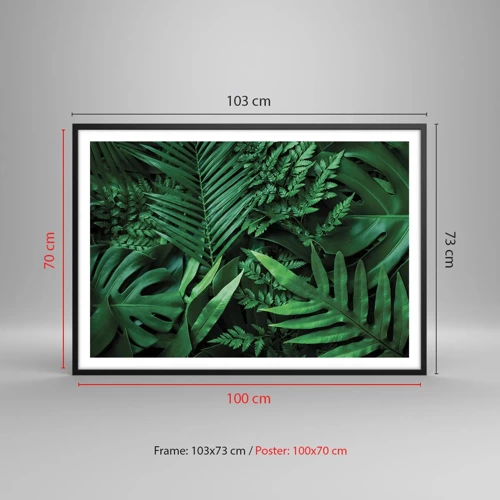Plagát v čiernom ráme - Objaté v zeleni - 100x70 cm