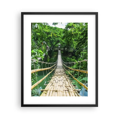 Plagát v čiernom ráme - Opičí most nad zeleňou - 40x50 cm
